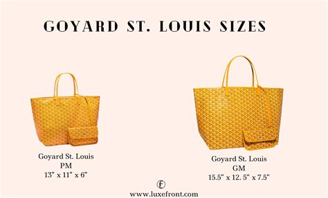 saint louis pm bag|goyard tote bag size comparison.